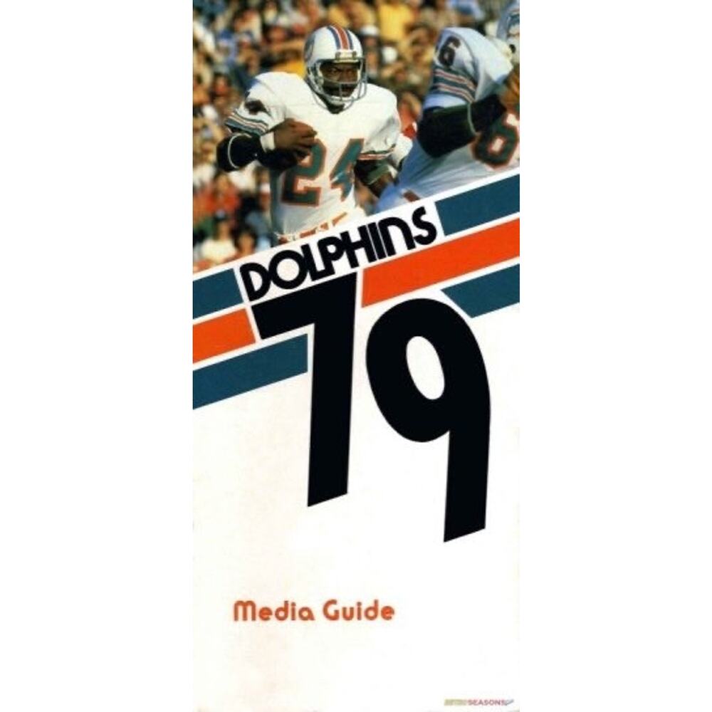Miami Dolphins 1979 Media Guide Football Program Cover On 12x8in Metal Sign